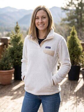 Patagonia Re-Tool Snap-T Polartec Fleece Pullover, Off White, Womens Size Small